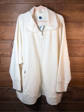 Get After It - Light Cream Zip-Front Utility Jacket Size 4X 💕🌸
